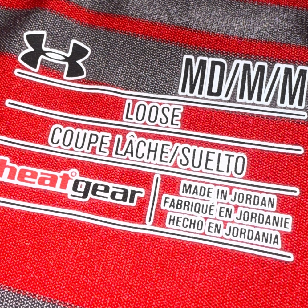 Under Armour U.S. Open Oakmont 2016 Golf Polo Shirt Mens Medium Red Striped - Picture 12 of 15